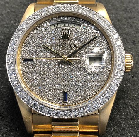 rolex day date pave diamond|rolex diamond dial.